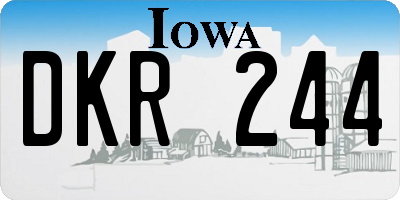 IA license plate DKR244