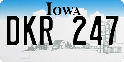 IA license plate DKR247