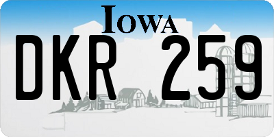 IA license plate DKR259