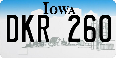 IA license plate DKR260