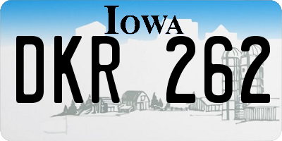 IA license plate DKR262