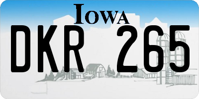 IA license plate DKR265