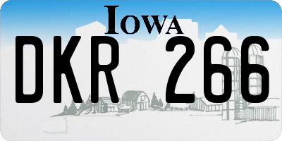 IA license plate DKR266