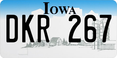 IA license plate DKR267
