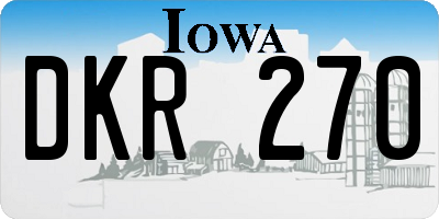 IA license plate DKR270