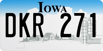 IA license plate DKR271