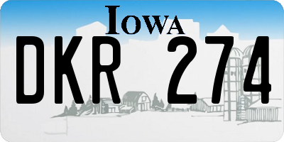 IA license plate DKR274