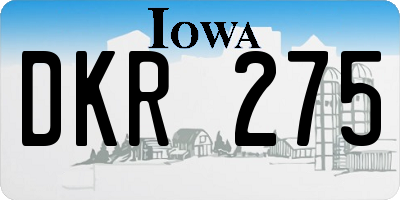 IA license plate DKR275