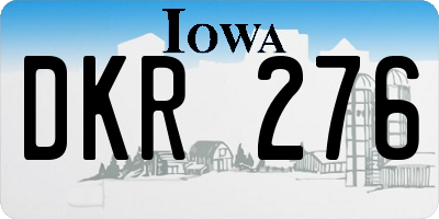 IA license plate DKR276