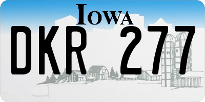 IA license plate DKR277
