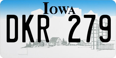 IA license plate DKR279
