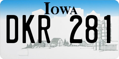 IA license plate DKR281