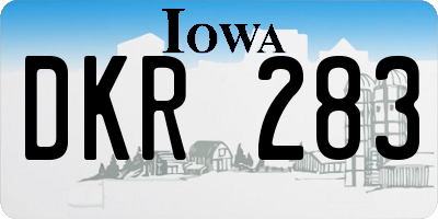 IA license plate DKR283