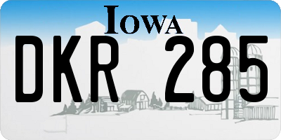 IA license plate DKR285