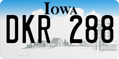 IA license plate DKR288