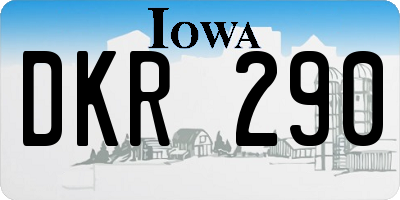 IA license plate DKR290