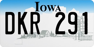IA license plate DKR291
