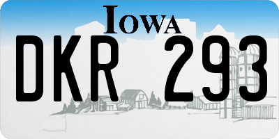 IA license plate DKR293