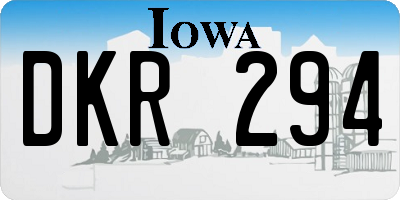 IA license plate DKR294