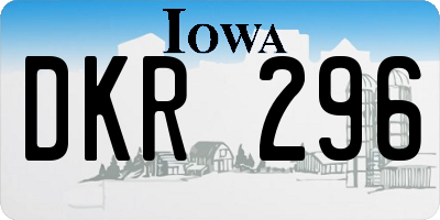 IA license plate DKR296