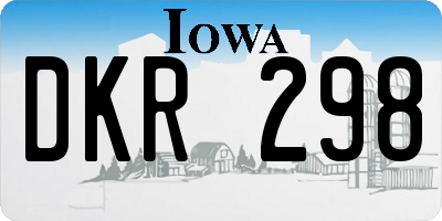 IA license plate DKR298