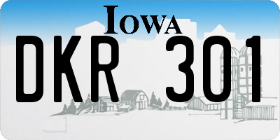 IA license plate DKR301