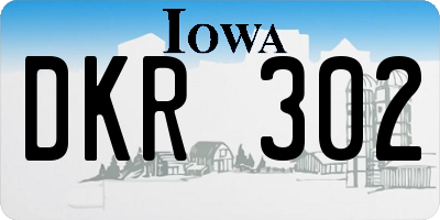 IA license plate DKR302