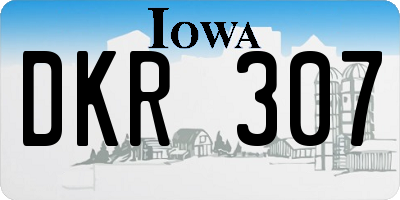 IA license plate DKR307