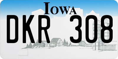 IA license plate DKR308