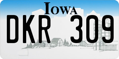 IA license plate DKR309