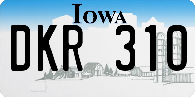 IA license plate DKR310