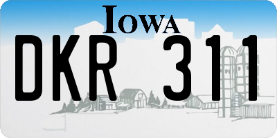 IA license plate DKR311