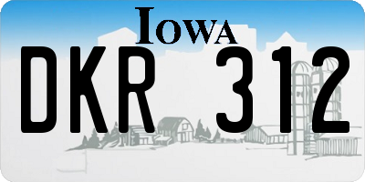 IA license plate DKR312