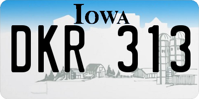 IA license plate DKR313