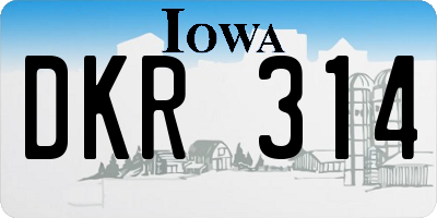 IA license plate DKR314