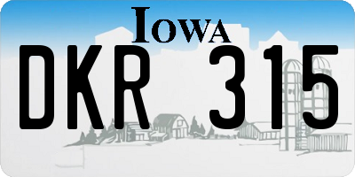 IA license plate DKR315