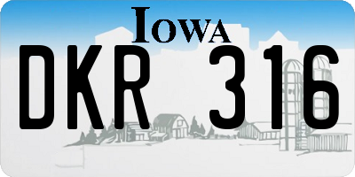 IA license plate DKR316