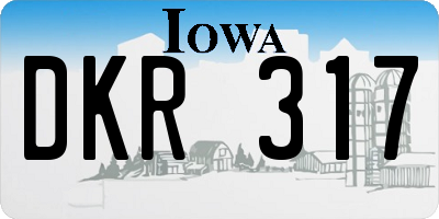 IA license plate DKR317