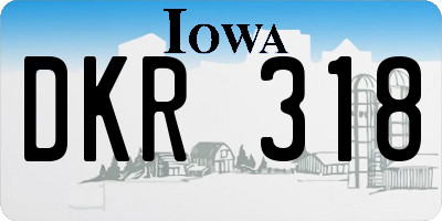 IA license plate DKR318
