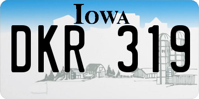 IA license plate DKR319