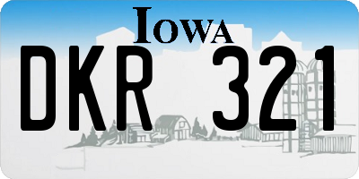IA license plate DKR321