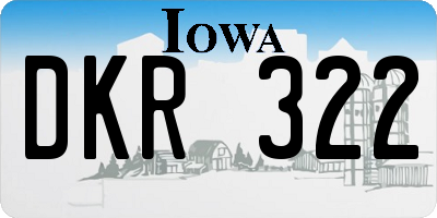IA license plate DKR322