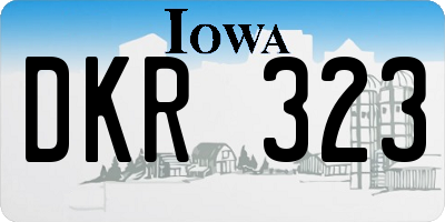 IA license plate DKR323