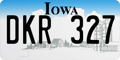IA license plate DKR327