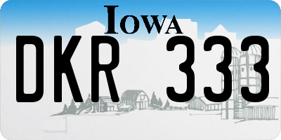 IA license plate DKR333