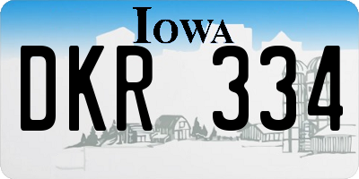 IA license plate DKR334