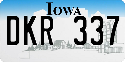IA license plate DKR337