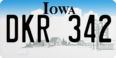 IA license plate DKR342