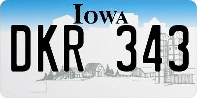 IA license plate DKR343