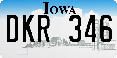 IA license plate DKR346